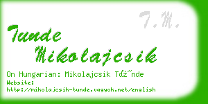 tunde mikolajcsik business card